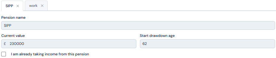 Individual DC pot entry fields